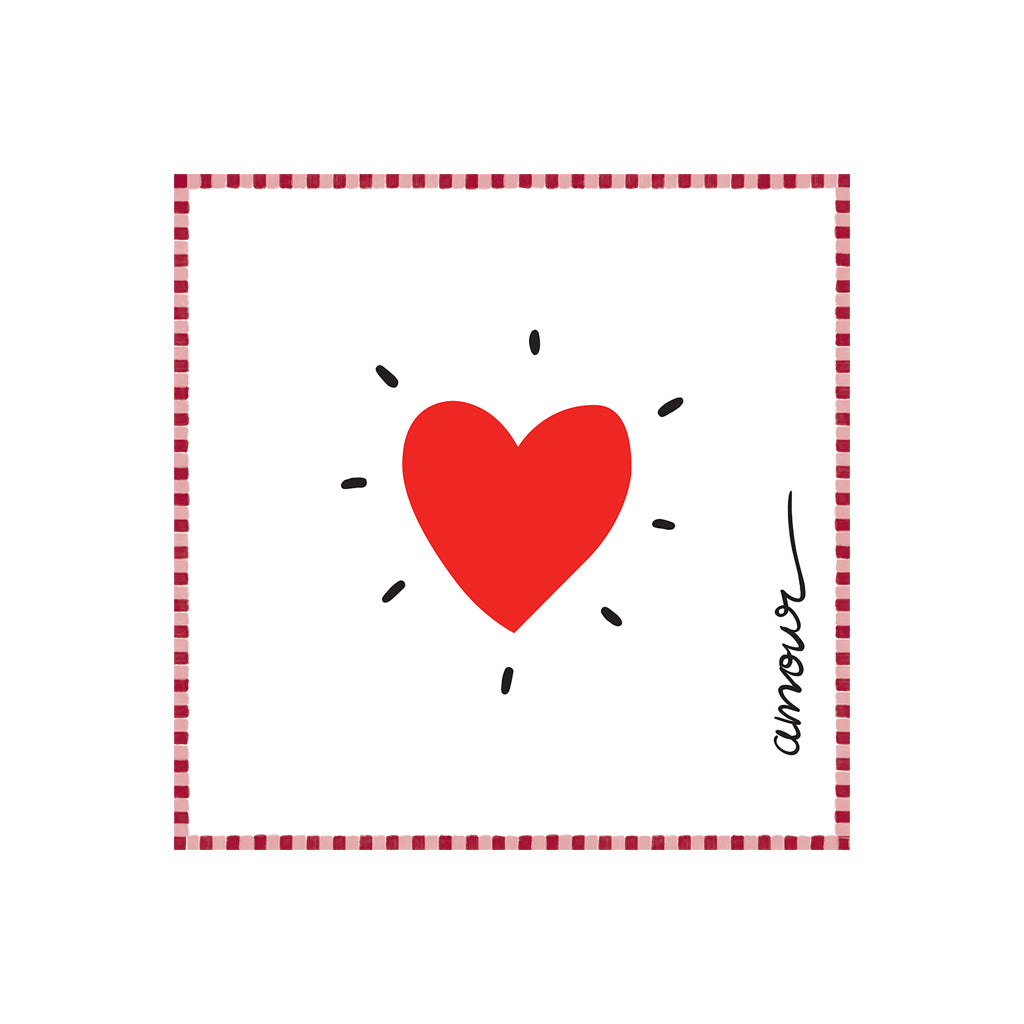 Serviettes en papier - Coeur rouge