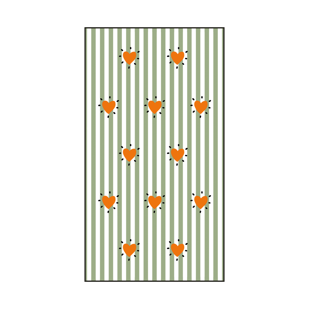 Serviettes en papier - Rayures coeur