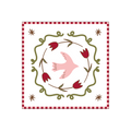 Serviettes en papier - Colombe rose