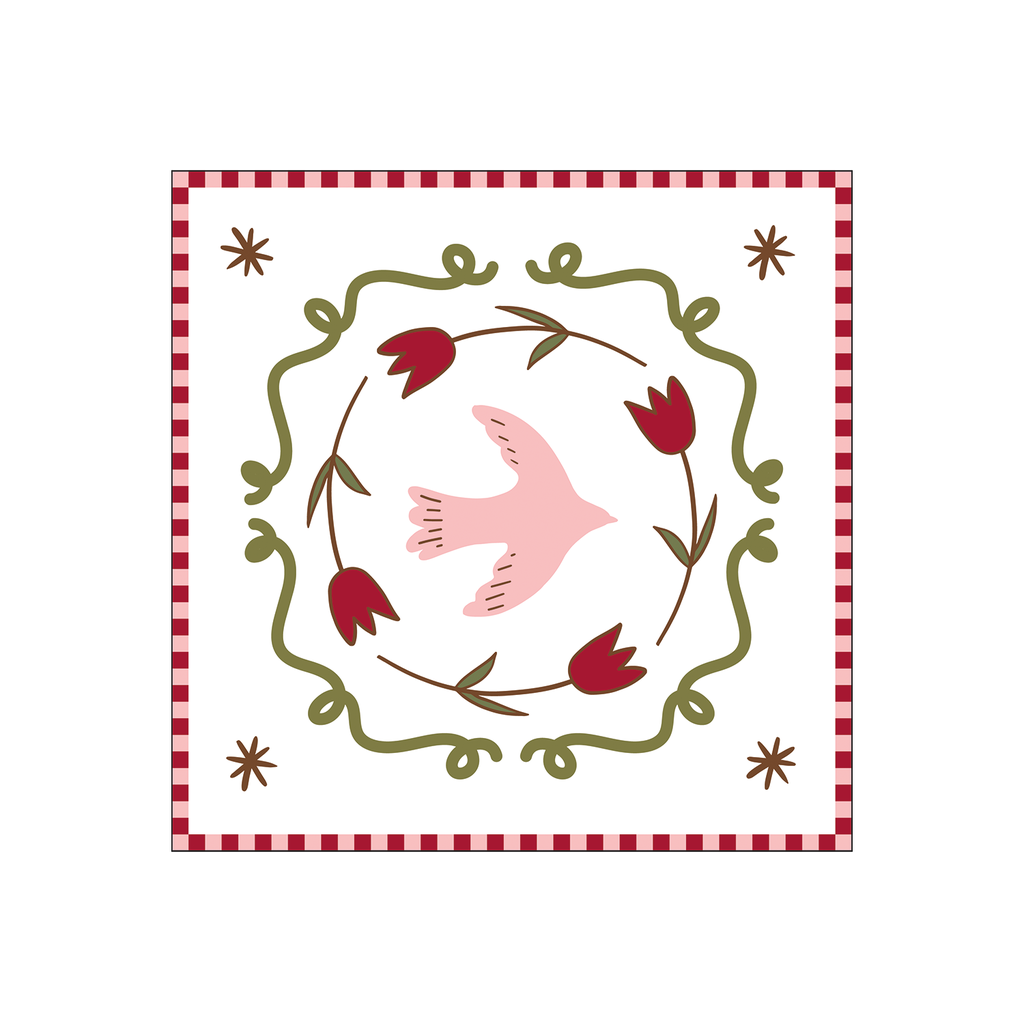 Serviettes en papier - Colombe rose