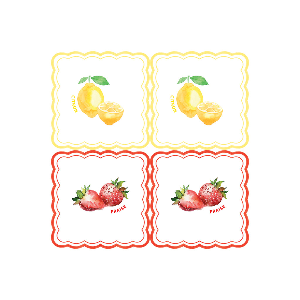 Serviettes en papier - Fraise/Citron