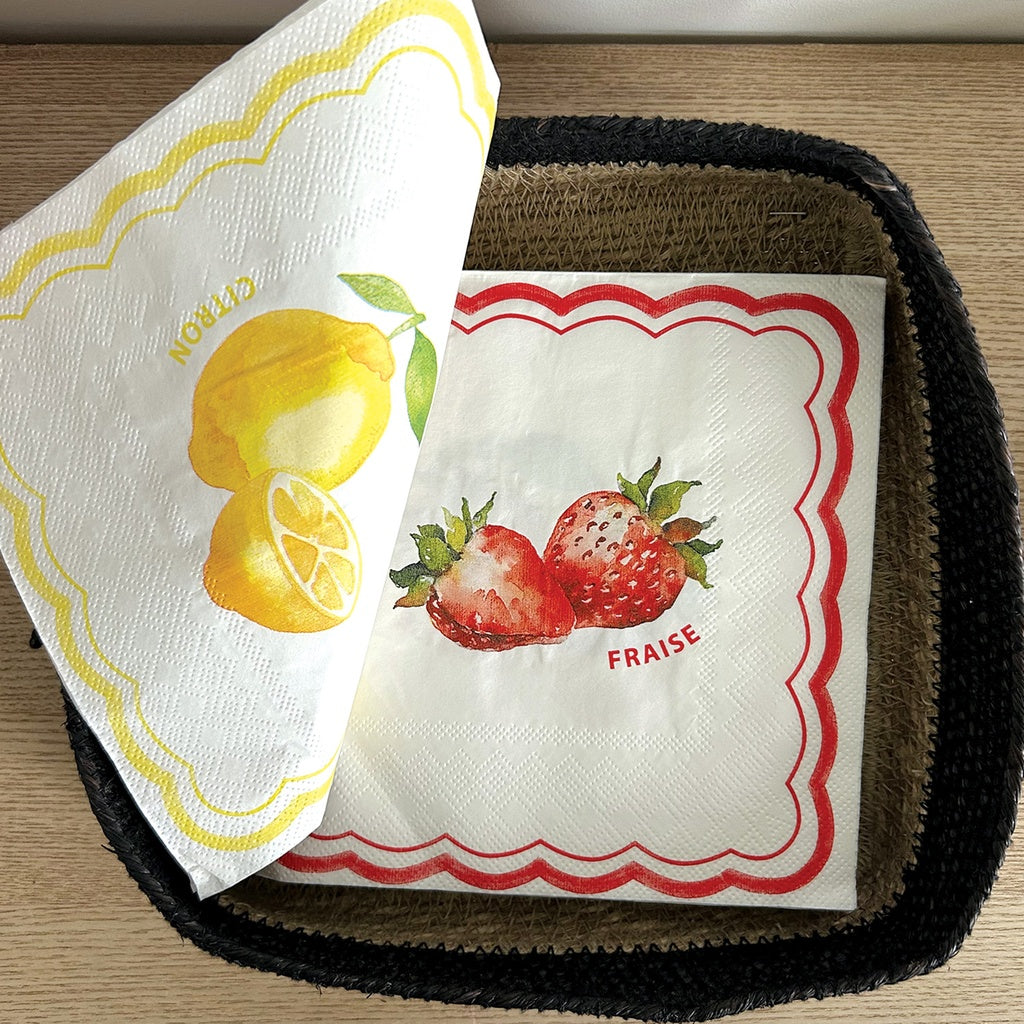 Serviettes en papier - Fraise/Citron