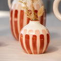 Vase soliflore - Rayures terracotta/rose