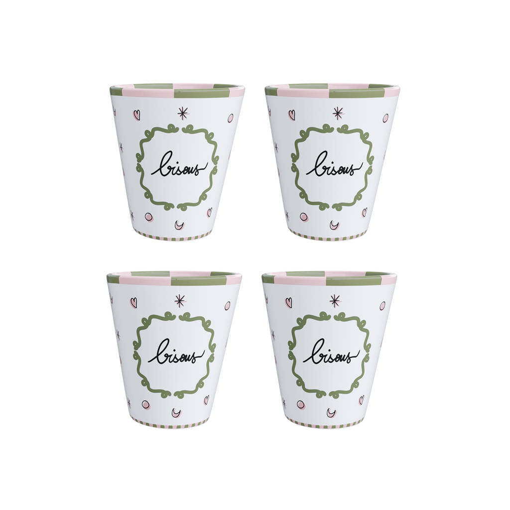 Set de 4 tasses bisous