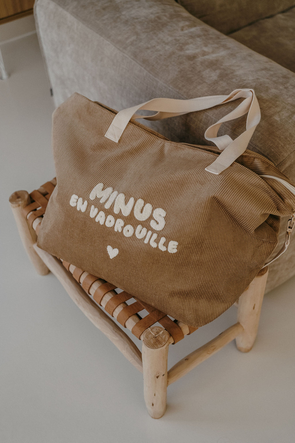 Sac XL velours beige